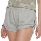 Juniors' Cloud Chaser Side Tie Shortie Shorts, Teens, Size: Xs, Med Grey