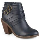 Journee Collection Strap Women's Ankle Boots, Girl's, Size: 7.5, Blue (navy)