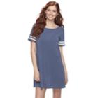 Juniors' Pink Republic Stripe-sleeve T-shirt Dress, Teens, Size: Xl, Dark Blue
