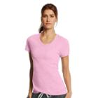 Women's Champion V-neck Tee, Size: Xl, Med Pink