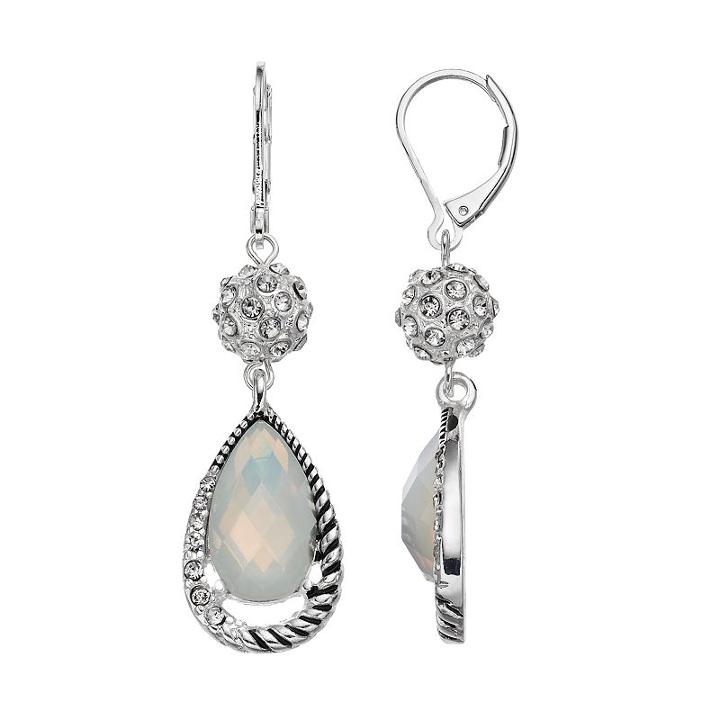 Dana Buchman White Fireball Nickel Free Teardrop Earrings, Women's
