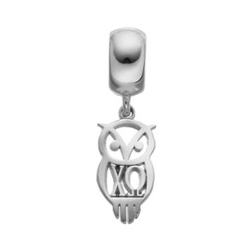 Logoart Sterling Silver Chi Omega Sorority Owl Charm, Women's, Grey
