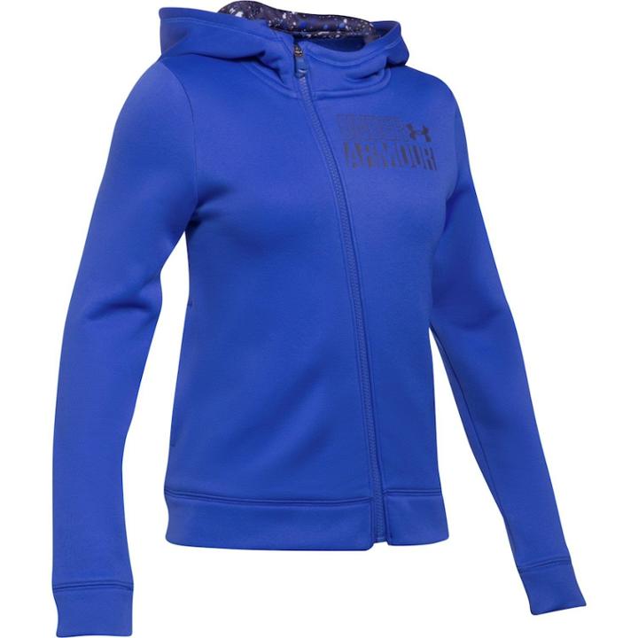 Girls 7-16 Under Armour Asymmetrical Fleece Full-zip Hoodie, Size: Large, 984 Blue Infinity