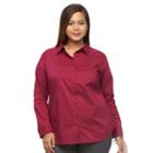 Plus Size Apt. 9&reg; Structured Essential Button-down Shirt, Women's, Size: 1xl, Dark Pink