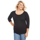 Plus Size Maternity Oh Baby By Motherhood&trade; Ruched Raglan Tee, Women's, Size: 2xl, Black