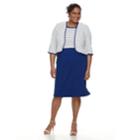 Plus Size Maya Brooke Colorblock Dress & Jacket Set, Women's, Size: 18 W, Blue