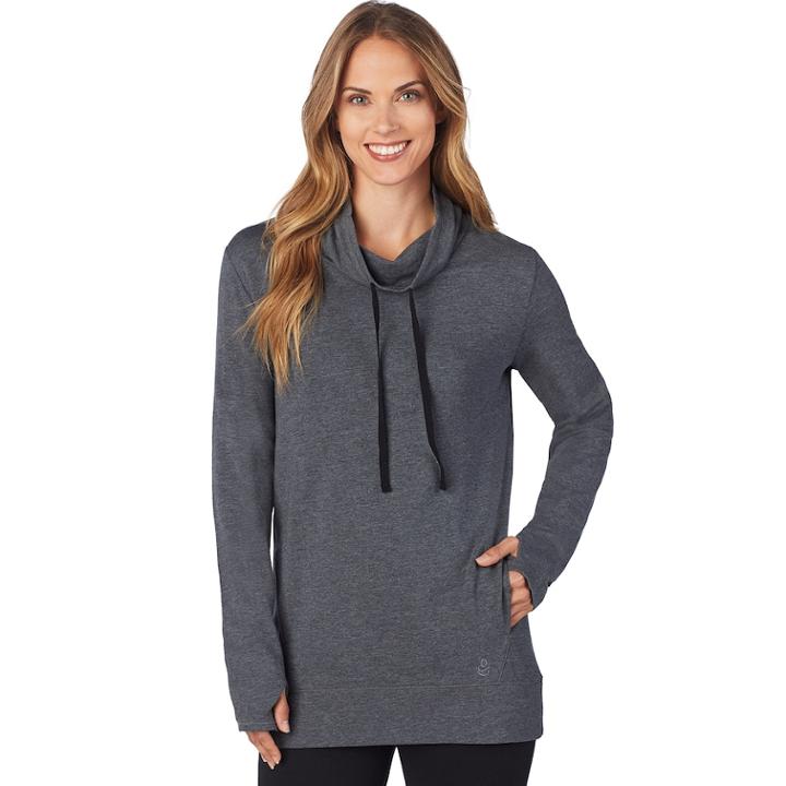 Women's Cuddl Duds Comfortwear Tunic, Size: Medium, Med Grey