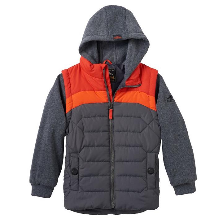 Boys 4-7 Pacific Trail Mock-layer Puffer Vest Hoodie, Boy's, Size: 4, Red/coppr (rust/coppr)