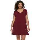 Juniors' Plus Size So&reg; Cross-back Swing Dress, Teens, Size: 2xl, Dark Pink