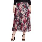 Plus Size Chaps Floral Georgette Pleated Skirt, Women's, Size: 1xl, Black