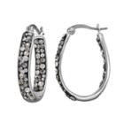 Confetti Gray Crystal Inside Out U-hoop Earrings, Women's, Grey