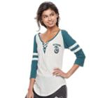 Juniors' Harry Potter Slytherin Lace-up Graphic Tee, Teens, Size: Xl, White