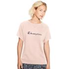 Women's Champion Heritage French Terry Raglan Sleeve Top, Size: Medium, Light Pink