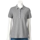 Women's Croft & Barrow&reg; Classic Solid Polo, Size: Xxl, Med Grey