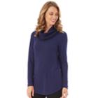 Women's Apt. 9&reg; Cowlneck Pullover, Size: Small, Blue (navy)