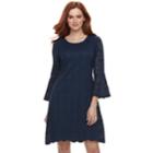 Women's Ronni Nicole Scalloped Lace Shift Dress, Size: 10, Blue (navy)