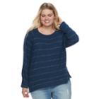 Plus Size Sonoma Goods For Life&trade; Scoopneck Top, Women's, Size: 2xl, Dark Blue