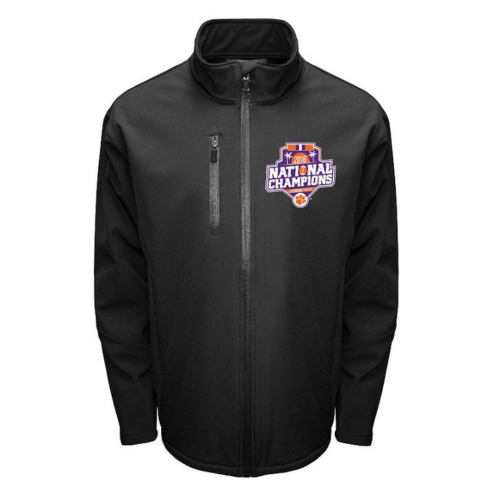 Men's Franchise Club Clemson Tigers 2016 National Champions Softshell Jacket, Size: Xl, Black