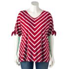 Plus Size Croft & Barrow&reg; Striped Dolman Tee, Women's, Size: 1xl, Med Red
