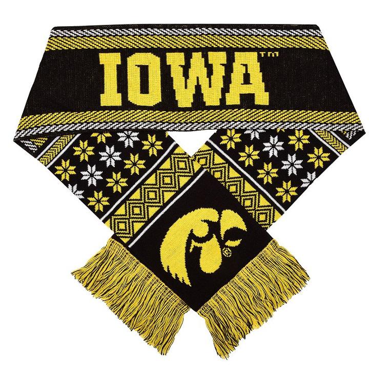 Adult Forever Collectibles Iowa Hawkeyes Lodge Scarf, Adult Unisex, Multicolor