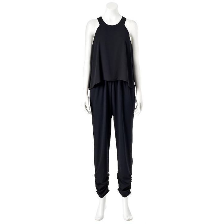 Women's Jennifer Lopez Popover Jumpsuit, Size: 16, Black