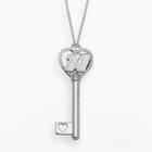 Insignia Collection Nascar Denny Hamlin Sterling Silver 11 Heart Key Pendant, Women's, Size: 18, Grey