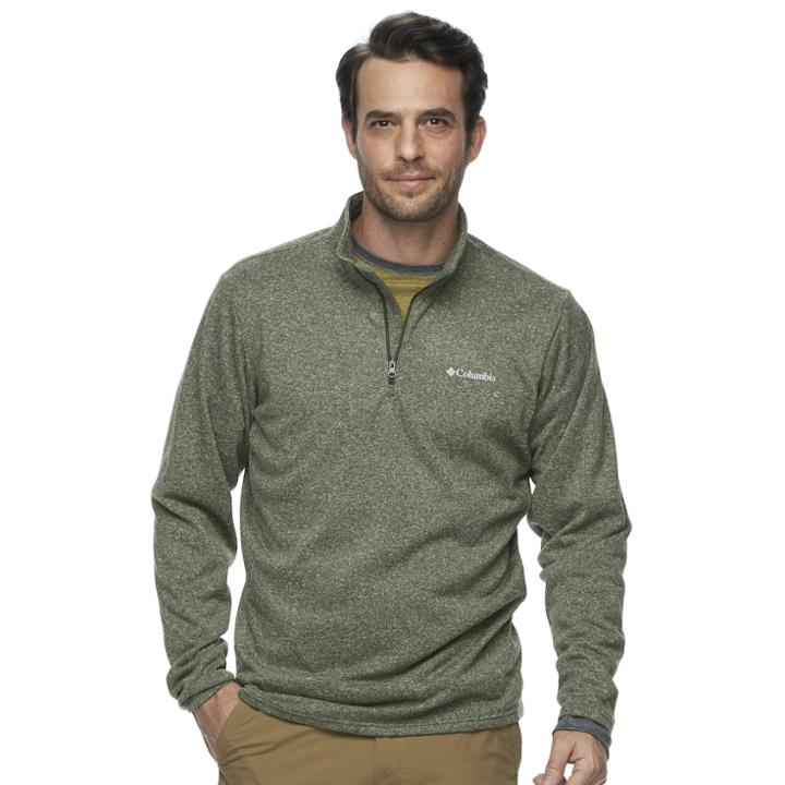 Men's Columbia Dunsire Point Classic-fit Colorblock Fleece Quarter-zip Pullover, Size: Xxl, Green Oth