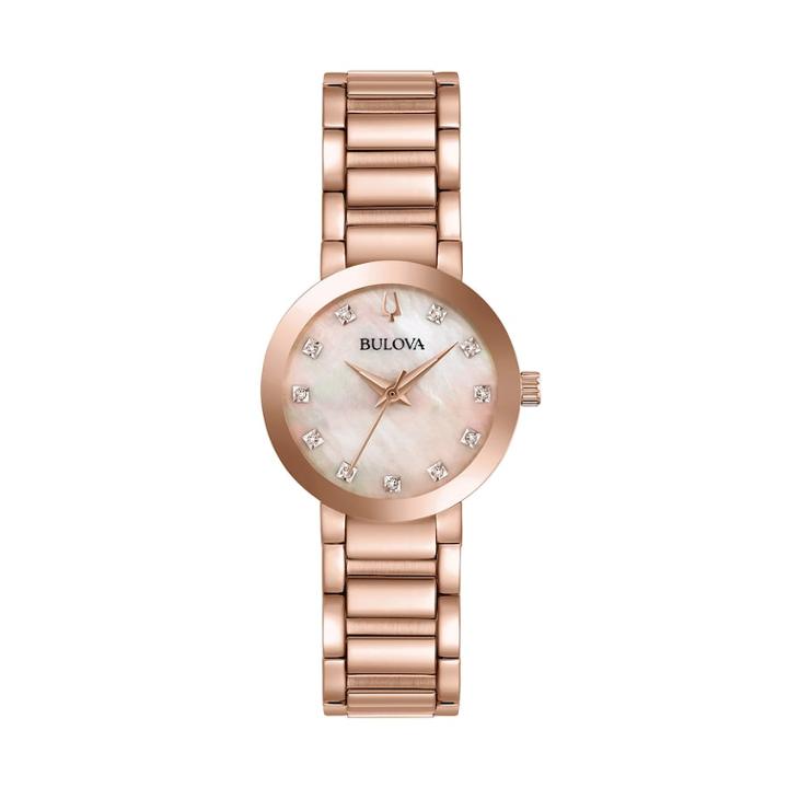 Bulova Women's Modern Diamond Stainless Steel Watch - 97p132, Size: Small, Pink