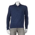 Men's Apt. 9&reg; Modern-fit Solid Merino Mockneck Sweater, Size: Large, Blue (navy)