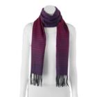 Softer Than Cashmere Ombre Zigzag Fringed Oblong Scarf, Women's, Purple