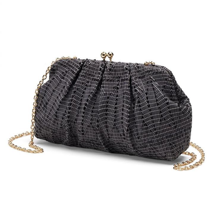 Lenore By La Regale Zigzag Woven Clutch, Women's, Grey (charcoal)