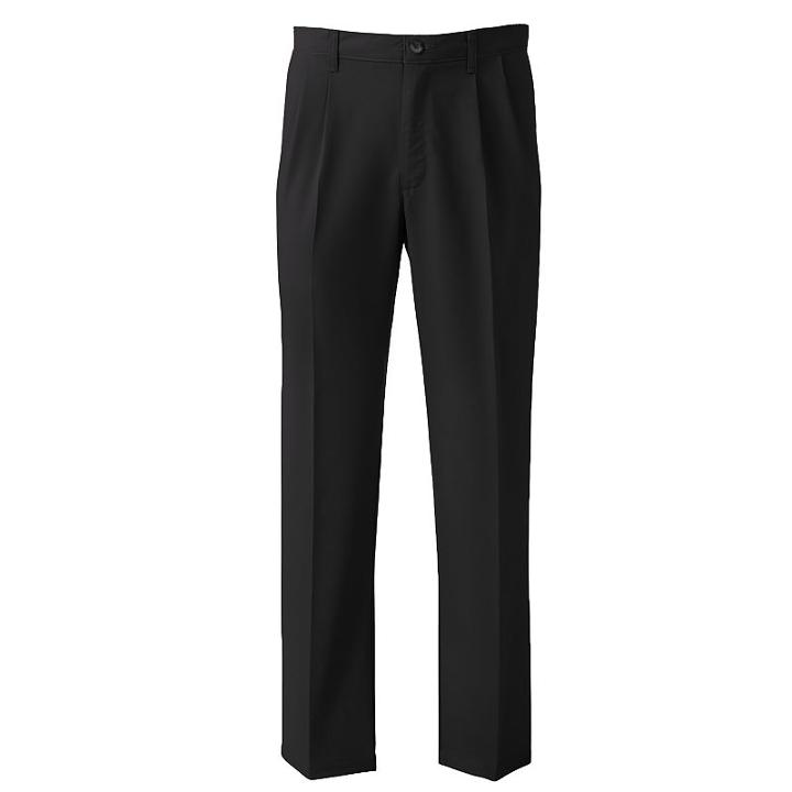 Men's Lee Total Freedom Classic-fit Stain Resist Pleated Pants, Size: 36x34, Black