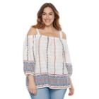 Plus Size Sonoma Goods For Life&trade; Printed Cold-shoulder Top, Women's, Size: 3xl, Multicolor