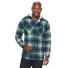 Men's Anchorage Expedition Classic-fit Plaid Fleece Hooded Shirt Jacket, Size: Medium, Dark Green