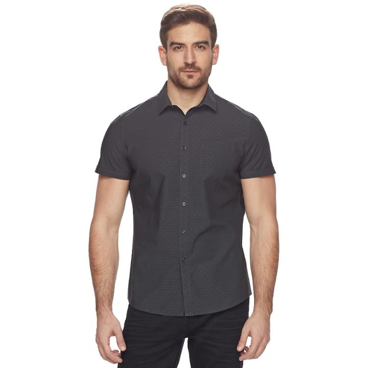 Men's Marc Anthony Slim-fit Stretch Woven Button-down Shirt, Size: Xxl, Black