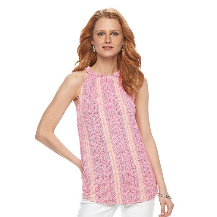 Women's Apt. 9&reg; Ruffle Halter Tank, Size: Xl, Med Pink