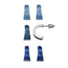 Blue Nickel Free Semi-hoop Earring Set, Women's