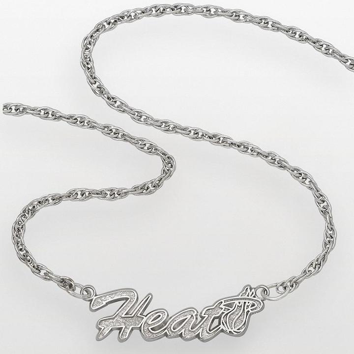 Miami Heat Sterling Silver Script Necklace, Women's, Grey