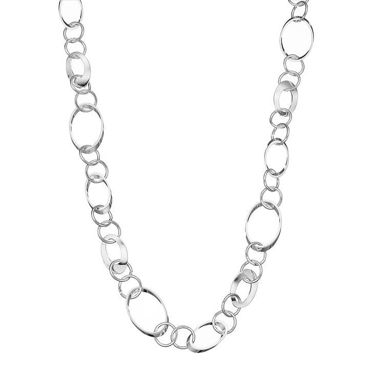 Apt. 9&reg; Long Circle & Oval Link Necklace, Women's, Silver