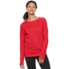 Women's Tek Gear&reg; Fleece Crewneck Sweatshirt, Size: Medium, Med Red