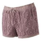 Juniors' Rewind Lace Shorts, Girl's, Size: Xl, Purple Oth