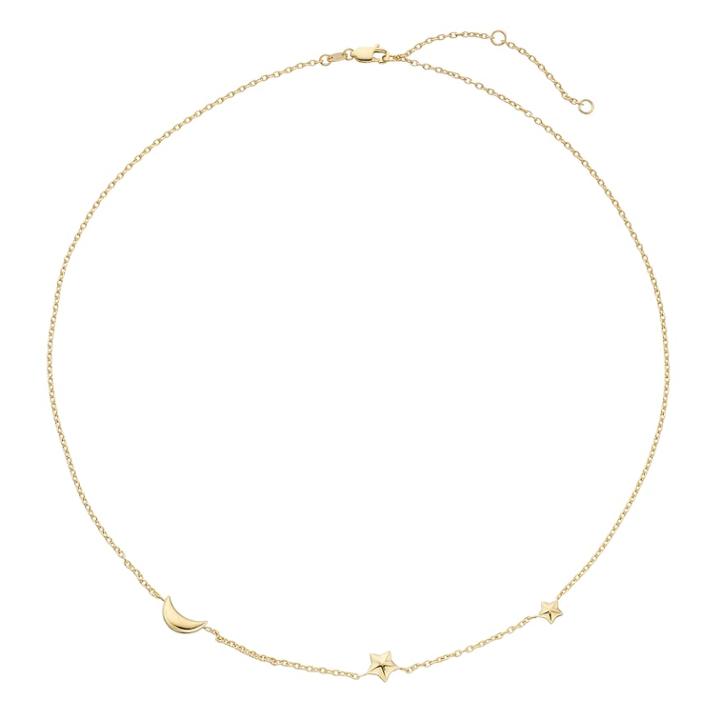14k Gold Moon & Star Necklace, Women's, Yellow