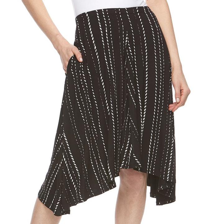 Women's Apt. 9&reg; Shark-bite Midi Skirt, Size: Xs, Oxford
