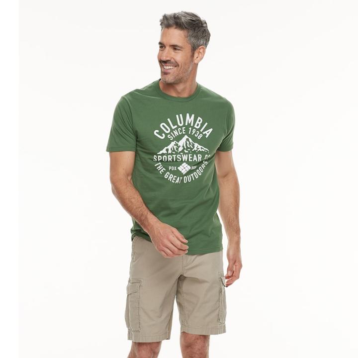 Men's Columbia Outdoor Graphic Tee, Size: Xxl, Dark Green
