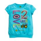 Girls 4-6x John Deere Love 2 Farm Graphic Tee, Girl's, Size: 6x, Turquoise/blue (turq/aqua)