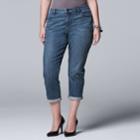 Plus Size Simply Vera Vera Wang Ripped Boyfriend Jeans, Women's, Size: 24 W, Turquoise/blue (turq/aqua)