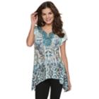Women's World Unity Crochet Shark-bite Hem Top, Size: Small, Green