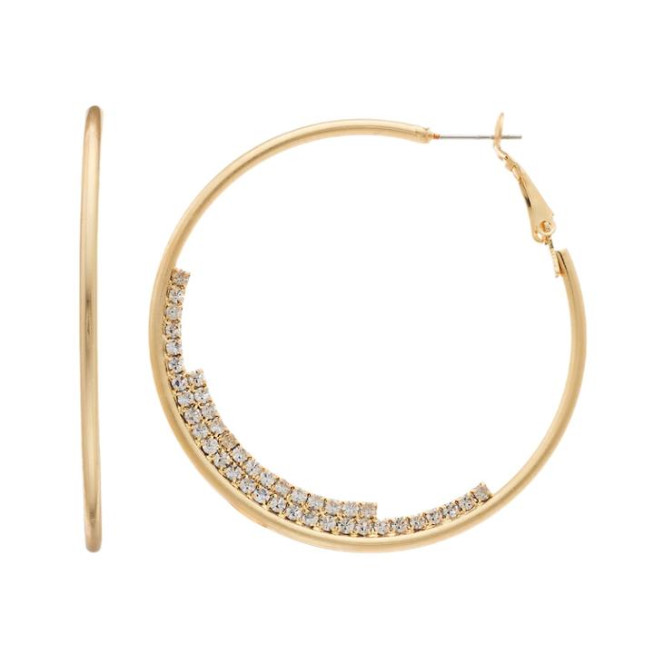 Simply Vera Vera Wang Simulated Crystal Hoop Earrings, Women's, Gold