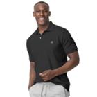 Men's Chaps Stretch Solid Pique Polo, Size: Medium, Black