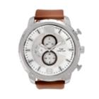 Territory Men's Leather Watch - Kh-tw-219979-1silbrn, Size: Xl, Brown